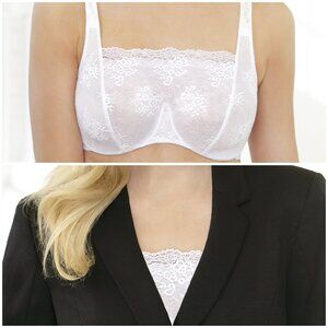 Set of 3! 40B Glamorise WONDERWIRE Bra (Cami + Bra) Stretch-Straps WHITE NEW